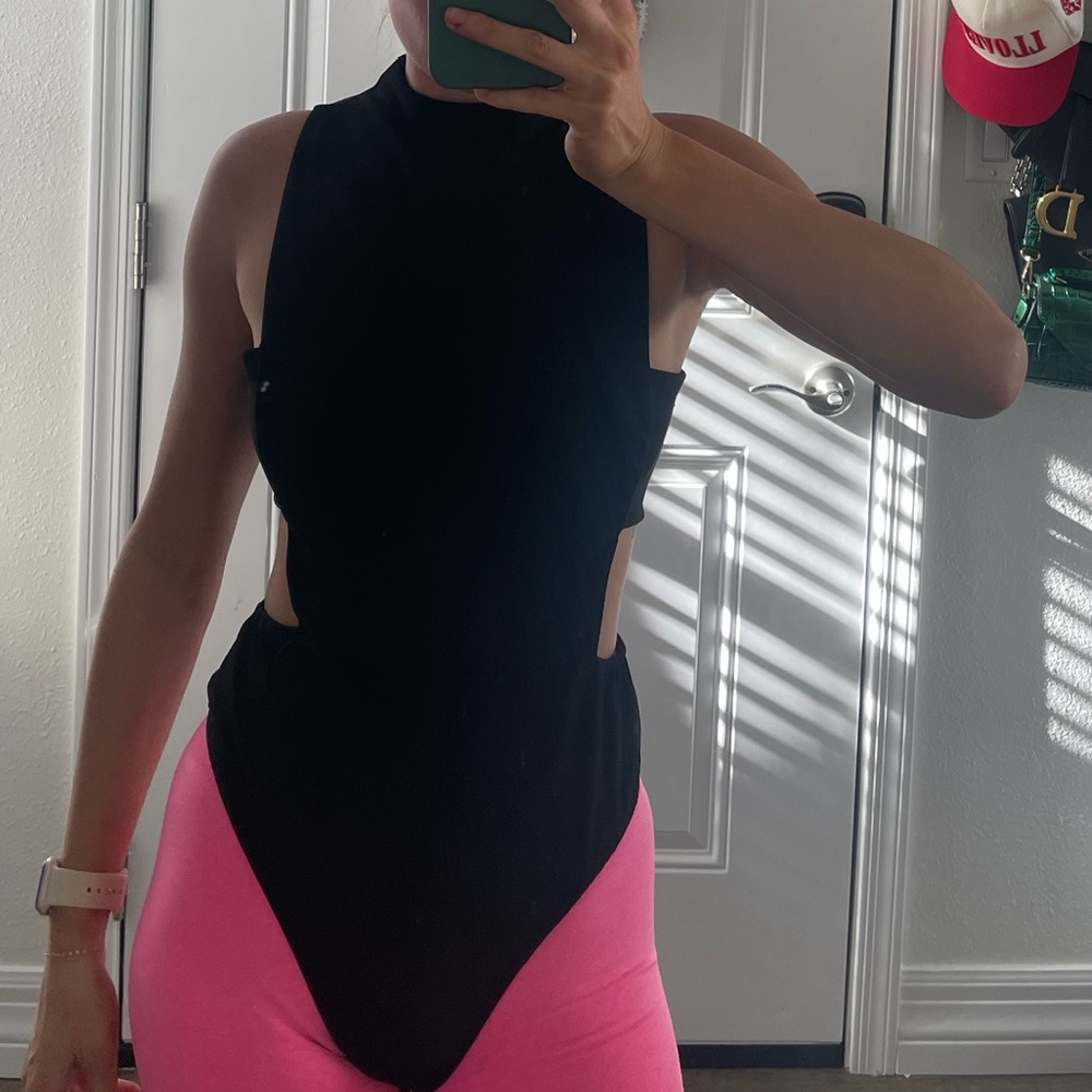 Black cut out bodysuit